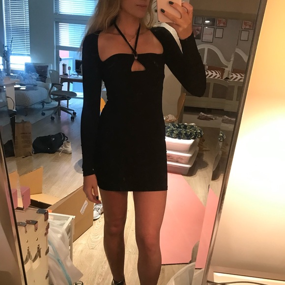 Princess Polly Black Long Sleeve Square Neck Dress - Picture 6 of 6